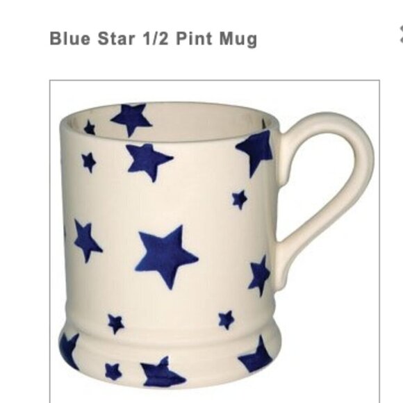 Emma Bridgewater Seconds Blue Star 1/2 Pint Mug EUC - Picture 1 of 13